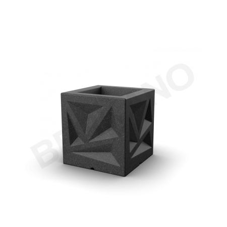 Кашпо Icelandic Cube DB Black Granite