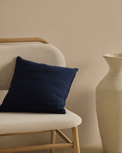 Чехол для подушки Minec синий 100% лен 45 x 45 см от интернет-магазина IDODOM.RU