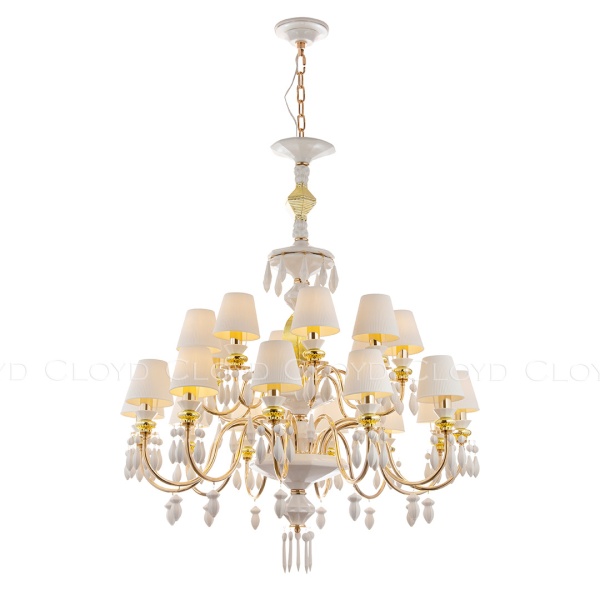 Люстра Cloyd LOTTIE-B C20 / Ø92 см- бел.-золотая керамика (арт.11400) от интернет-магазина IDODOM.RU