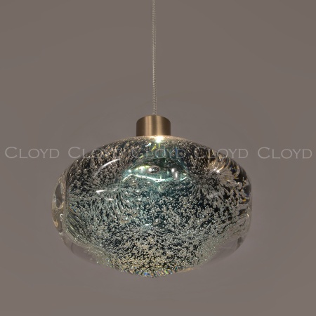 Подвесной светильник Cloyd VOCAL-A P1 / латунь - синее стекло (арт.11347) от интернет-магазина IDODOM.RU