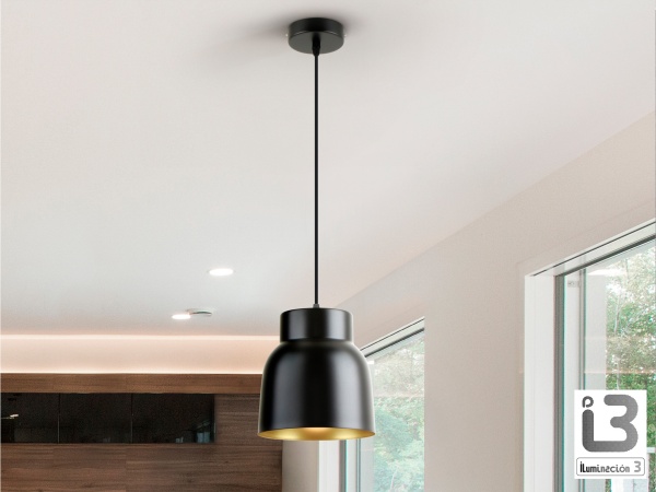 Vulcano Подвесной светильник 1L черный/золотистый от интернет-магазина IDODOM.RU