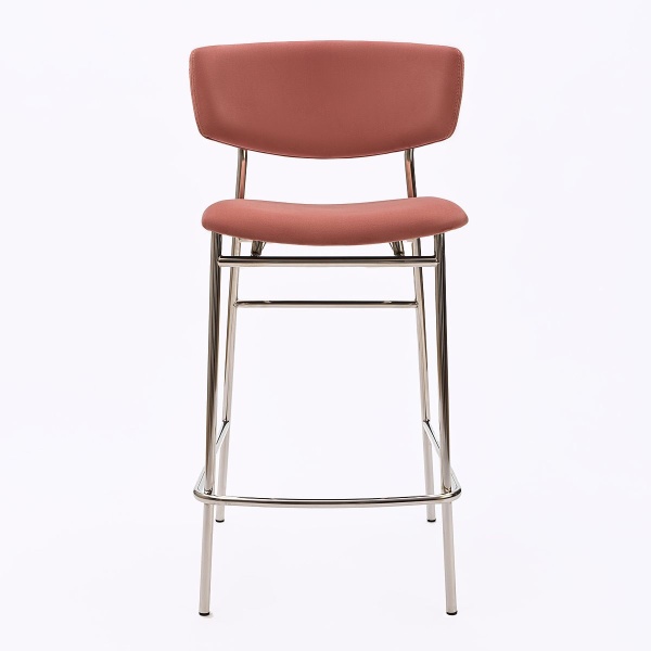 Стул полубарный Deimos, микровелюр розовый, опоры хром от интернет-магазина IDODOM.RU