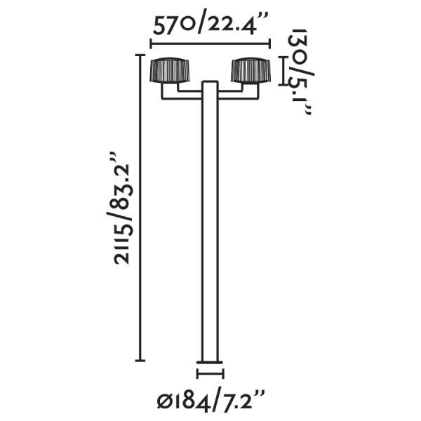 Уличный фонарь Muffin темно-серый 2XE27 MAX 15W от интернет-магазина IDODOM.RU