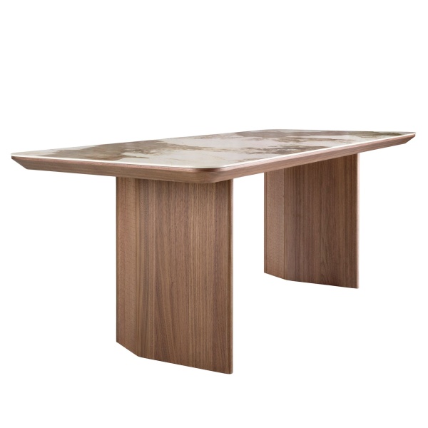 Обеденный стол 1129/437-T из мраморной керамики и ореха от интернет-магазина IDODOM.RU