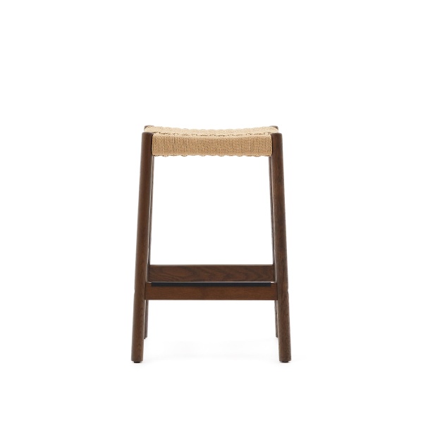 Yalia Табурет из дуба с отделкой под орех и веревочным шнуром, высота 65 см от интернет-магазина IDODOM.RU