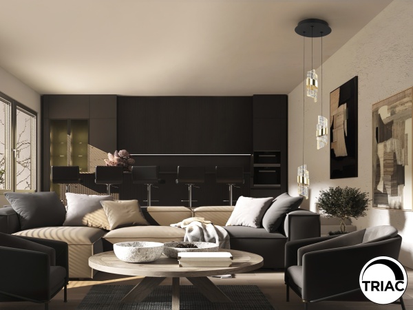 Люстра Iliada 3L черно-золотая от интернет-магазина IDODOM.RU