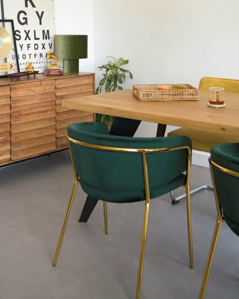 Koda Стол из дубового шпона с натуральной отделкой и стальными ножками с черной отделкой 160 x 90 см от интернет-магазина IDODOM.RU