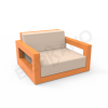 Кресло Quarter lounge с подушками Orange, Milk