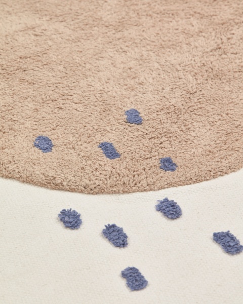 Tamya Круглый ковер из 100% хлопка с коричневой грушей Ø 120 см от интернет-магазина IDODOM.RU