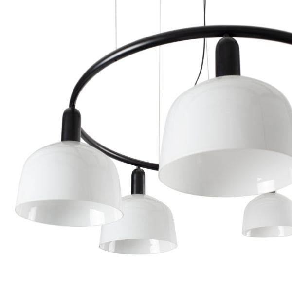 Люстра круглая TATAWIN M с белыми плафонами 5xE27 от интернет-магазина IDODOM.RU