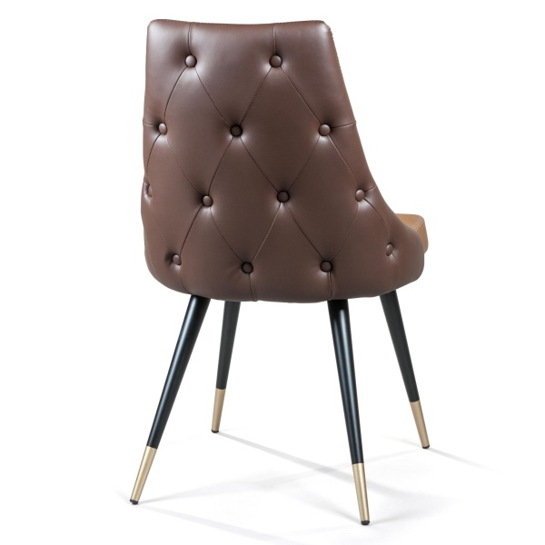 Стул Lucas, иск.кожа коричневый, золотистый декор на ножках от интернет-магазина IDODOM.RU