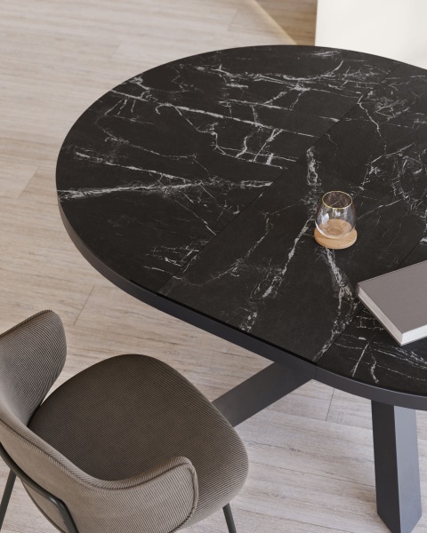 Стол раздвижной Vashti Ø 120 (160) cm керамика от интернет-магазина IDODOM.RU