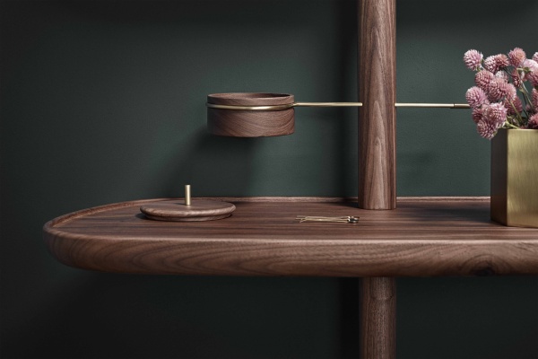 Туалетный столик с пуфом Momentos орех / розовый бархат от интернет-магазина IDODOM.RU