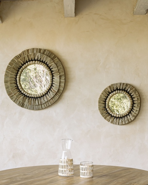 Круглое зеркало Akila из натуральных волокон 60 см от интернет-магазина IDODOM.RU