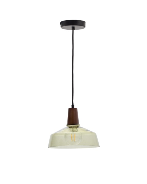 Silex Подвесной светильник из зеленого стекла и орехового дерева, Ø 40 от интернет-магазина IDODOM.RU