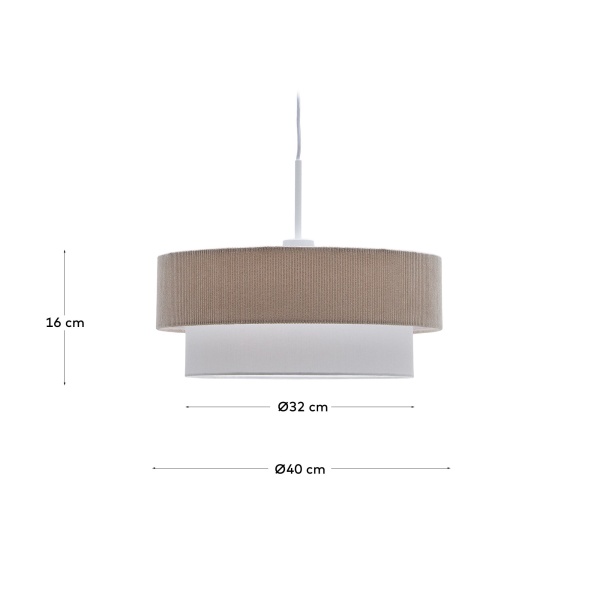 Bianella Подвесной светильник из хлопка и вельвета бежевого цвета, Ø 40 см от интернет-магазина IDODOM.RU