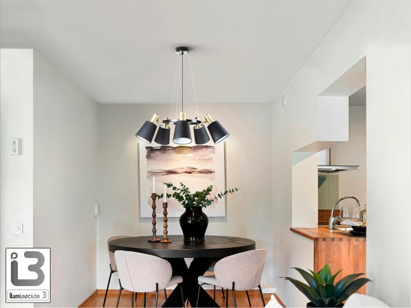 Gisela Подвесной светильник 5L матовый черный от интернет-магазина IDODOM.RU