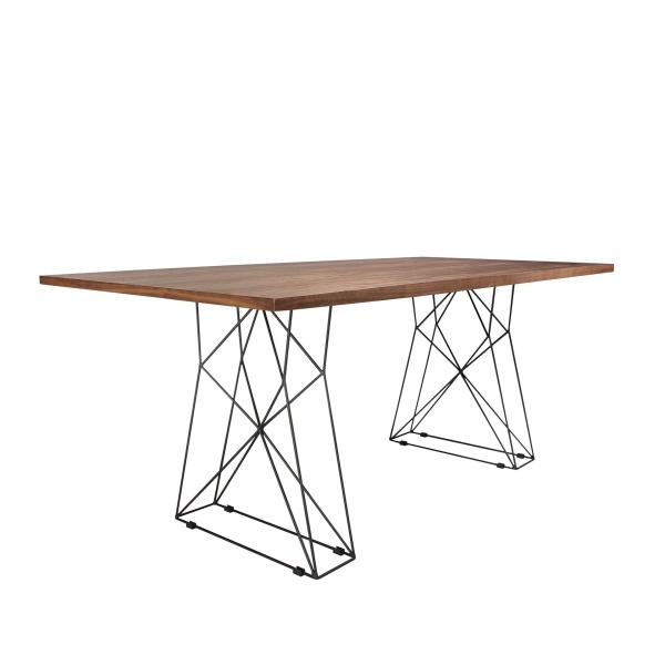 Прямоугольный обеденный стол MI2007T/1107 с ножками из черной стали от интернет-магазина IDODOM.RU