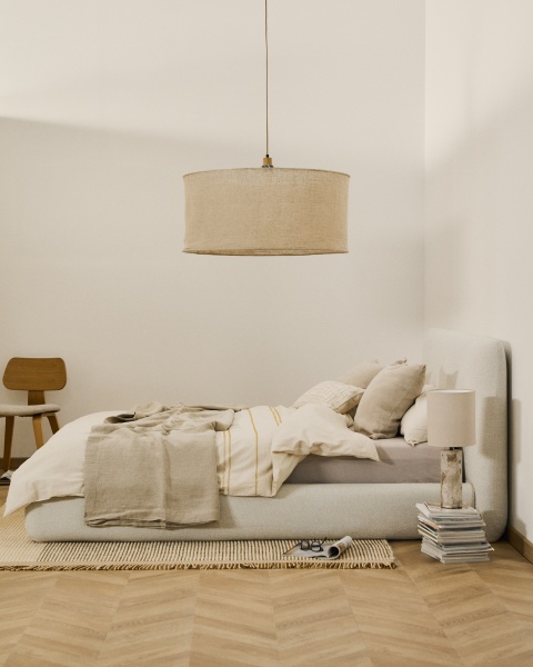 Кровать Martina со съемным чехлом из шенилла цвета экрю 160 x 200 от интернет-магазина IDODOM.RU