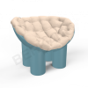 Кресло SLON бирюзового цвета, аксессуар молочного цвета