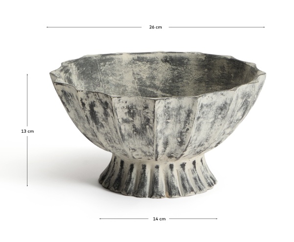 Ваза Valura из папье-маше серая Ø 26 см от интернет-магазина IDODOM.RU