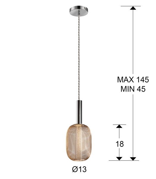 Подвесной светильник Micron 1L хром/золотой от интернет-магазина IDODOM.RU