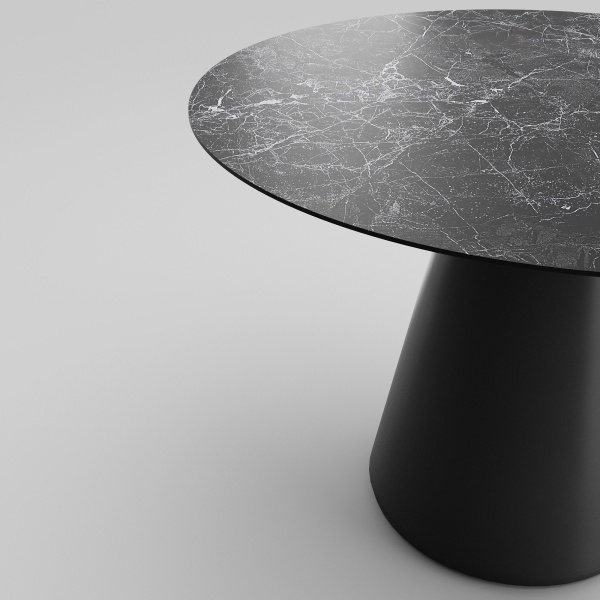 Стол круглый Lucas 100, керамика глянцевая, черная от интернет-магазина IDODOM.RU