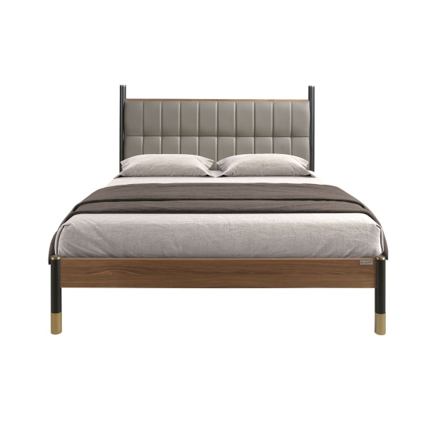 Кровать 7169 из темно-серой экокожи для матраса 150×200 от интернет-магазина IDODOM.RU