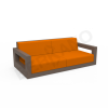 Диван Quarter lounge с подушками кофейного цвета, аксессуар оранжевого цвета