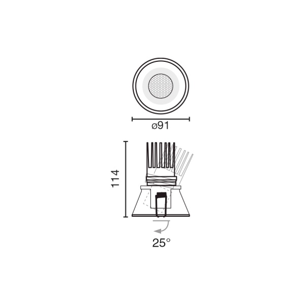 Встраиваемый светильник TULIPA ORI 10W 2700K CRI90 15° белый TRIAC от интернет-магазина IDODOM.RU