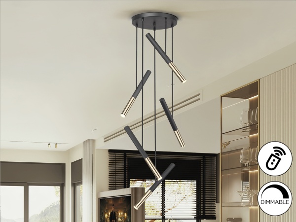 Люстра Edna 5L черный / золотой DIM от интернет-магазина IDODOM.RU