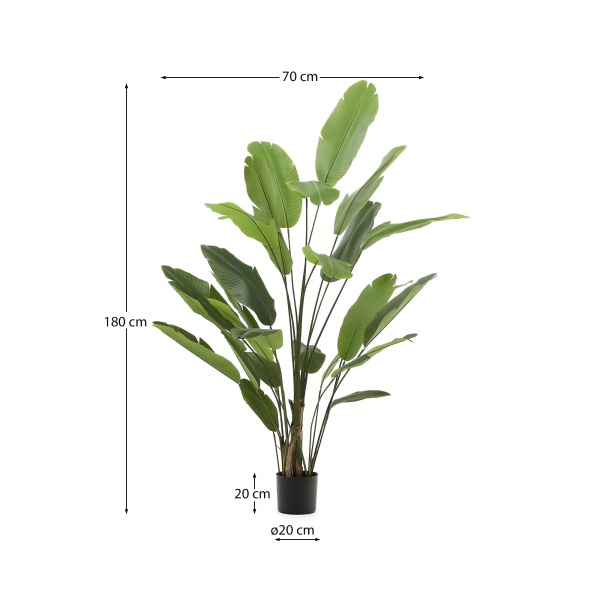 Искусственное банановое растение в черном горшке 210 см от интернет-магазина IDODOM.RU