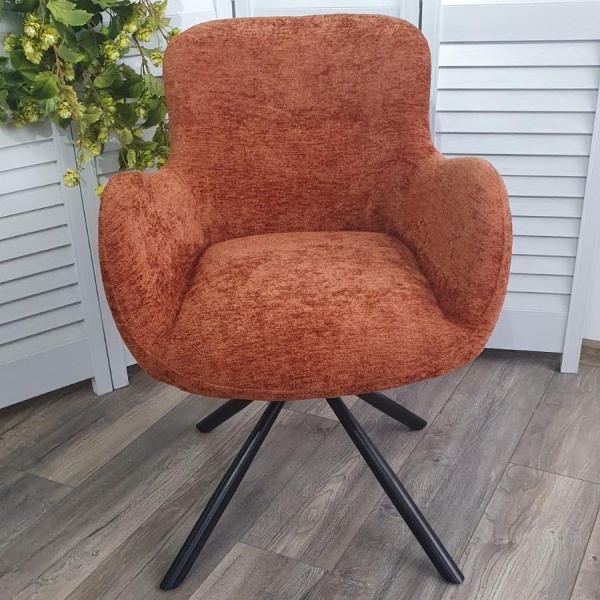 Стул Luis шенил терракотовый, поворотно-возвратный механизм 180 градусов от интернет-магазина IDODOM.RU