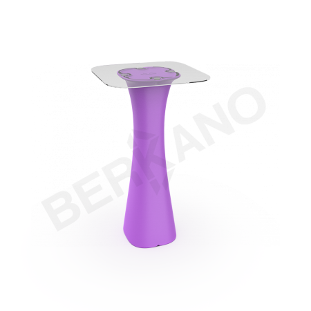 Стол барный со стеклом Grace Bar Square Deep Violet