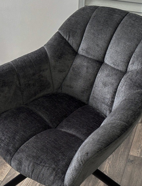 Стул Abba шенилл темно-серый, поворотно-возвратный механизм 180 градусов с возвратом от интернет-магазина IDODOM.RU