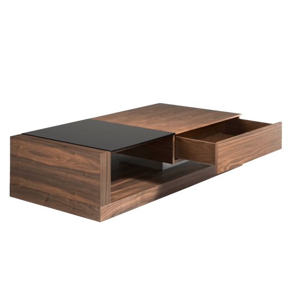 Журнальный столик из ореха с черным стеклом MH1317A /2061 от интернет-магазина IDODOM.RU