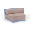 Диван полукруглый Fame с подушкой Wave Blue, Cappuccino