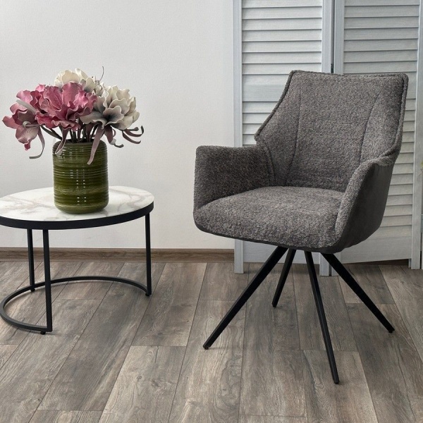 Стул Bravo ткань комби серый, поворотный механизм на 180 градусов от интернет-магазина IDODOM.RU