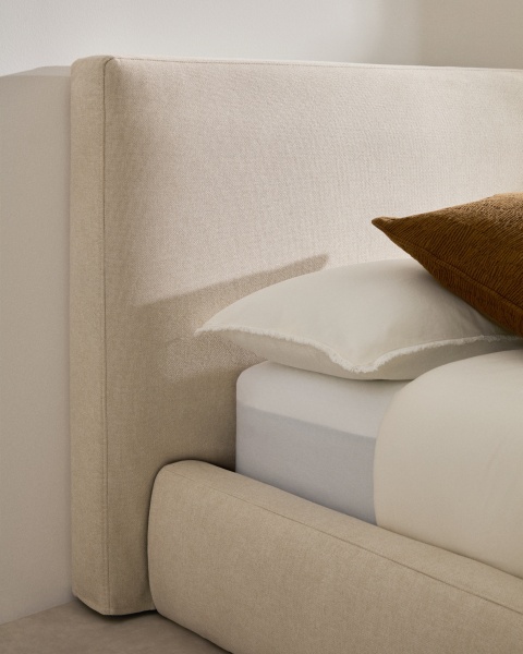 Кровать Blok бежевая со съемными чехлами под матрас 90 х 200 см от интернет-магазина IDODOM.RU