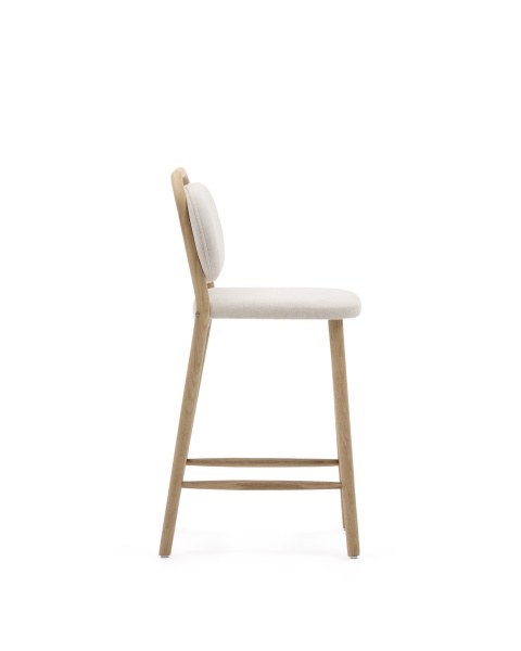 Полубарный стул Helda из бежевого шенилла и массива дуба FSC 65 см от интернет-магазина IDODOM.RU