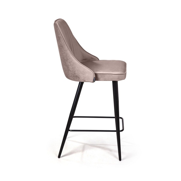 Стул полубарный Berg, бархат пепельно-бежевый 25/ чёрный конус от интернет-магазина IDODOM.RU