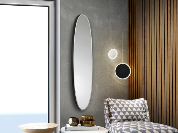 Зеркало овальное Aries 136X36 черное от интернет-магазина IDODOM.RU