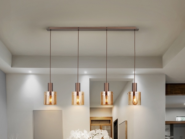 Venize Люстра 4L медный-янтарный от интернет-магазина IDODOM.RU