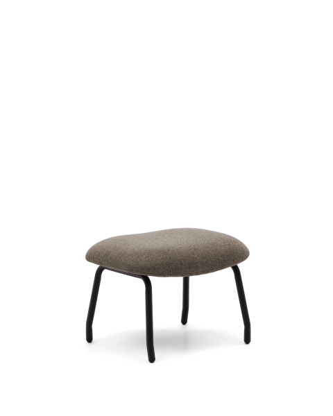 Belina Пуф для ног из светло-коричневой синели и стали с черной отделкой от интернет-магазина IDODOM.RU