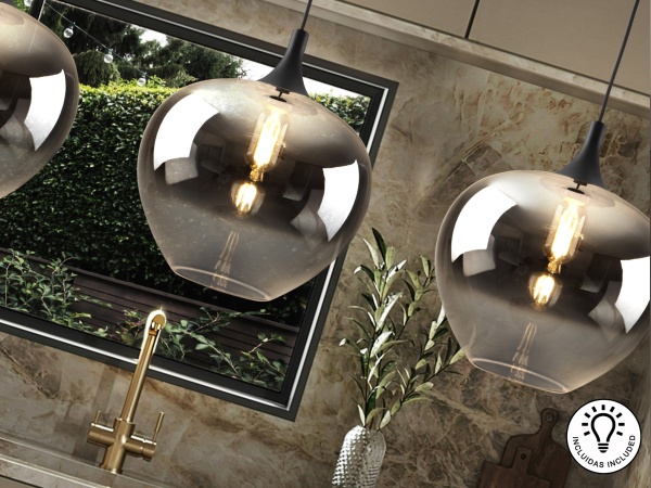 Подвесной светильник Opaz 1L черный/дымчатый D29 от интернет-магазина IDODOM.RU