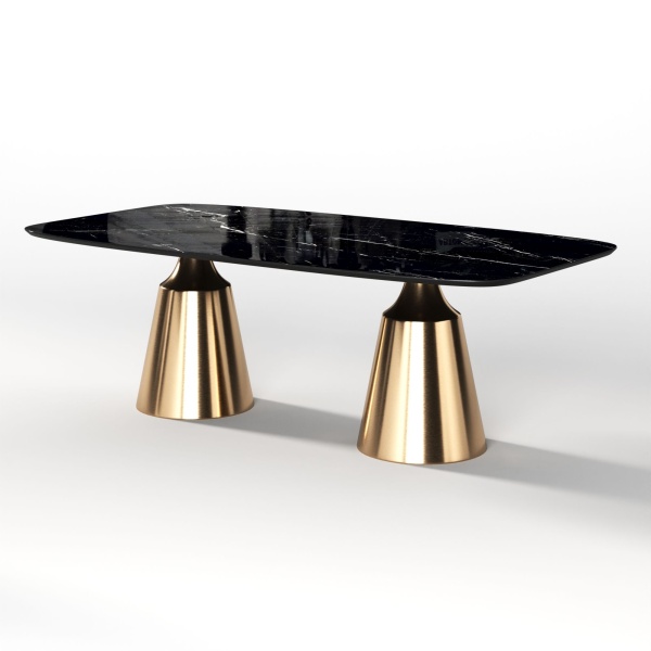 Стол овальный Lucas 230, керамика глянцевая, черная от интернет-магазина IDODOM.RU