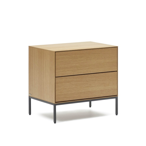 Vedrana Прикроватная тумба из дубового шпона со стальными ножками 60 x 55 см от интернет-магазина IDODOM.RU