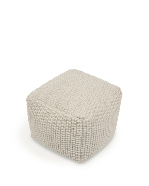 Mascarell Пуф из хлопка и полипропилена белого цвета 45 x 45 см от интернет-магазина IDODOM.RU