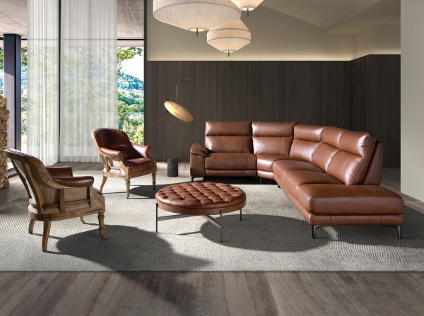 Кресло из кожи коньячно-коричневого цвета, модель 5158 от интернет-магазина IDODOM.RU