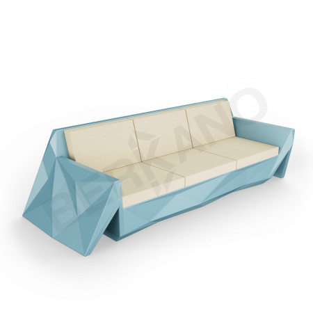 Диван Quaro с подушками Blue Pine, Bone Brown